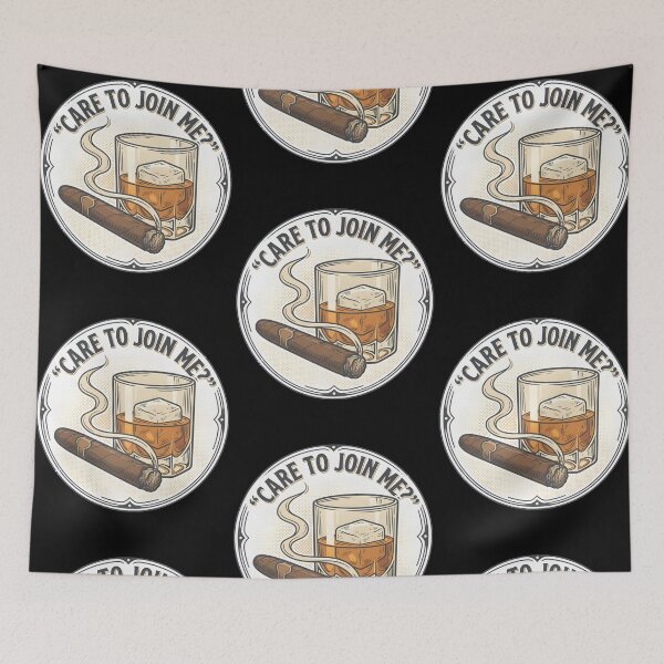 Item preview, Care To Join Me Cigars And Whiskey Drinking Dad Smoking Gift designed and sold by phoebelevine.