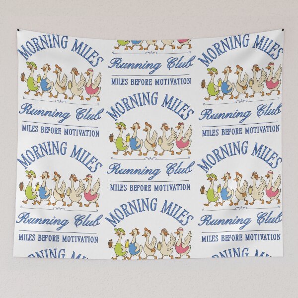Item preview, Morning Miles Running Club Miles Before Motivation Silly Goose Runners designed and sold by phoebelevine.