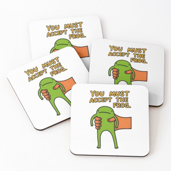 Item preview, You Must Accept The Frog — Funny Green Frog Illustration | Quirky Humor Meme Art designed and sold by Colorful-Garden.