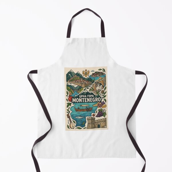 Item preview, Montenegro Travel Symbols Art designed and sold by FlatlineArtCo.