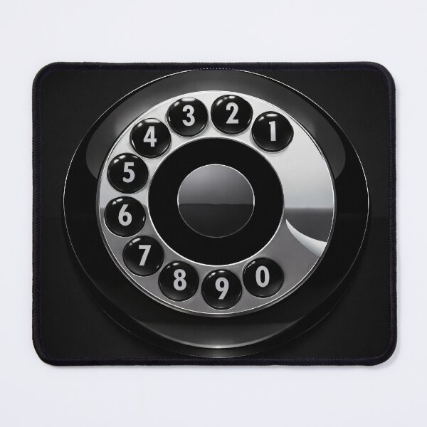 Item preview, Vintage Rotary Dial Phone Art | Retro Black Telephone Minimalist Print designed and sold by Kaleidoscope Print.