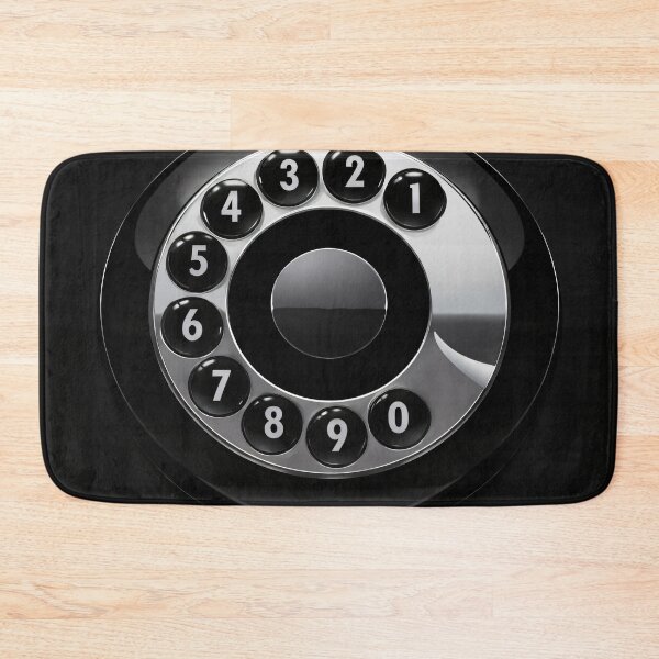 Item preview, Vintage Rotary Dial Phone Art | Retro Black Telephone Minimalist Print designed and sold by Kaleidoscope Print.
