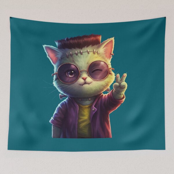 Item preview, Frankenpetz Kitty - Jimmy the Neon Rebel (Unit #01) designed and sold by Frankenpetz.