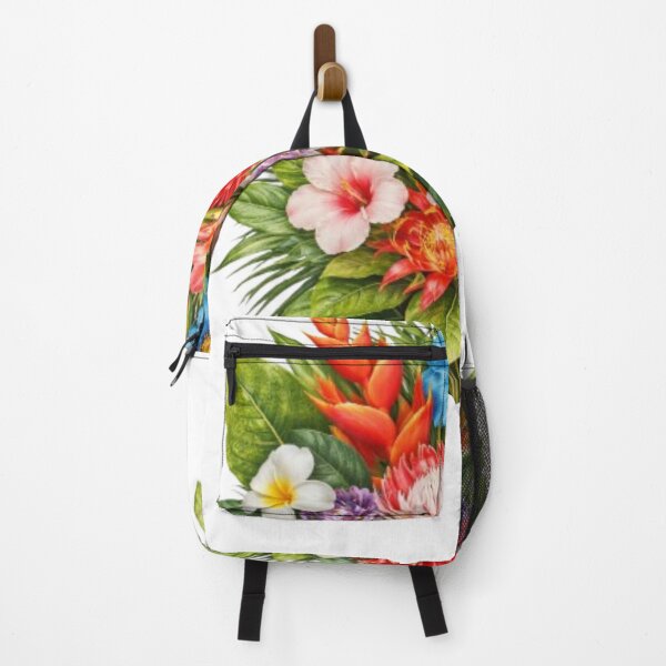 Item preview, Global Exotic Flower Bouquet on Tropical Leaves – Vibrant Botanical Art Design designed and sold by Fabrifrank.