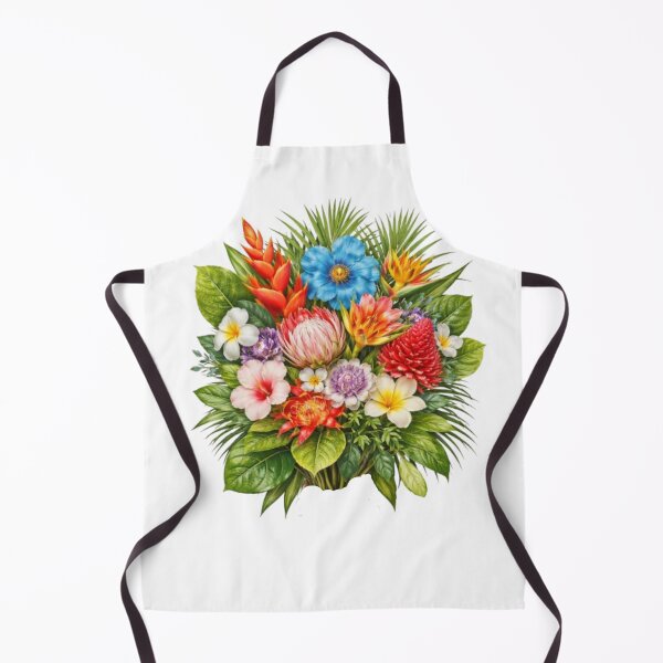 Item preview, Global Exotic Flower Bouquet on Tropical Leaves – Vibrant Botanical Art Design designed and sold by Fabrifrank.