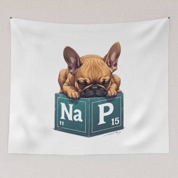 Item preview, Nap Chemistry Pun Pug – Periodic Table Science Humor designed and sold by owi-art.