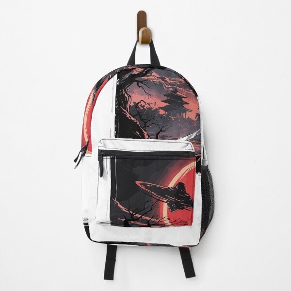 Item preview, Samurai Ninja Cat Warrior Sumi-e UFO Ukiyo-e Sci Fi Japanese designed and sold by Dressed For  Duty.