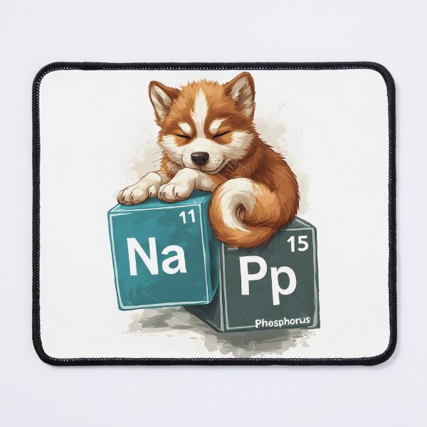 Item preview, Nap Chemistry Pun Husky – Periodic Table Science Humor designed and sold by owi-art.