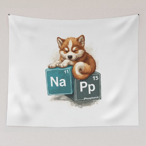 Item preview, Nap Chemistry Pun Husky – Periodic Table Science Humor designed and sold by owi-art.