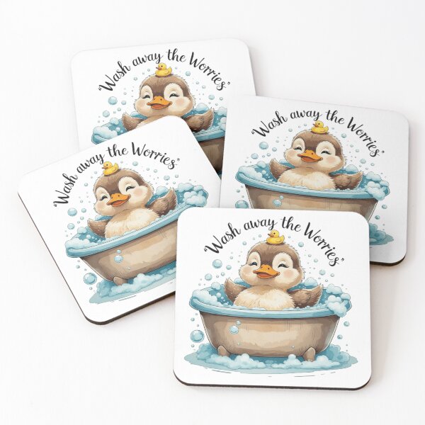 Item preview, Wash Away The Worries Cute Duck Mental Health Self Care Watercolor designed and sold by AQUILAKREO.