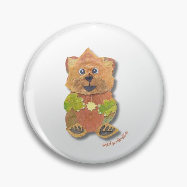 Item preview, Bear made from autumn leaves - character from The Feel-good Button designed and sold by FeelGoodButton.