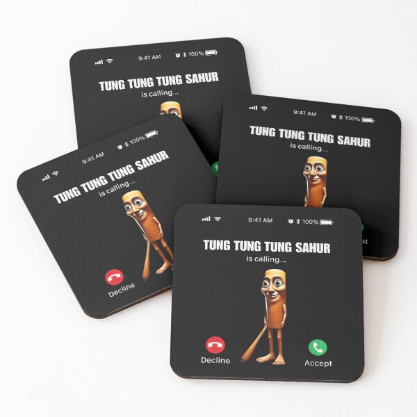Item preview, Tung Tung Tung Sahur Funny Indonesian Ramadan Meme Incoming Call Design designed and sold by Serene woods.