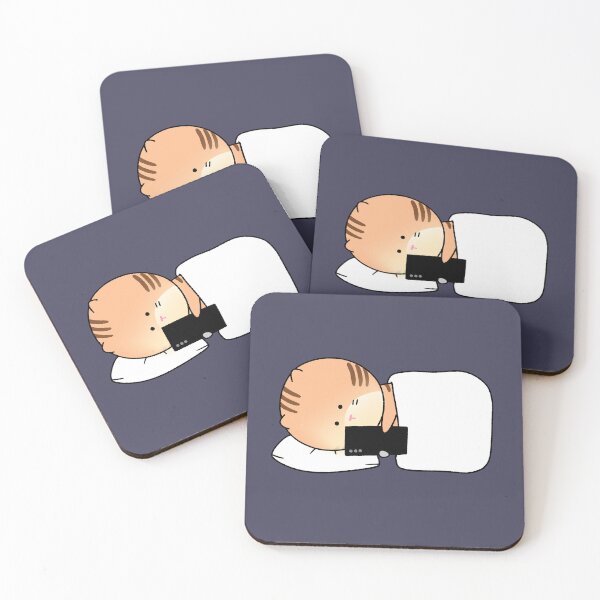 Item preview, Lazy Ginger Cat Using Smartphone in Bed designed and sold by ubborn.
