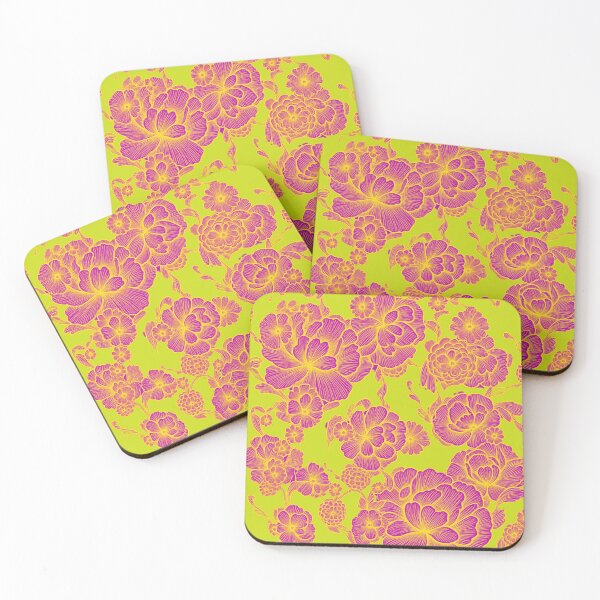 Item preview, Lina – Green & Pink Baroque Floral Pattern designed and sold by Le royaume des fleurs.