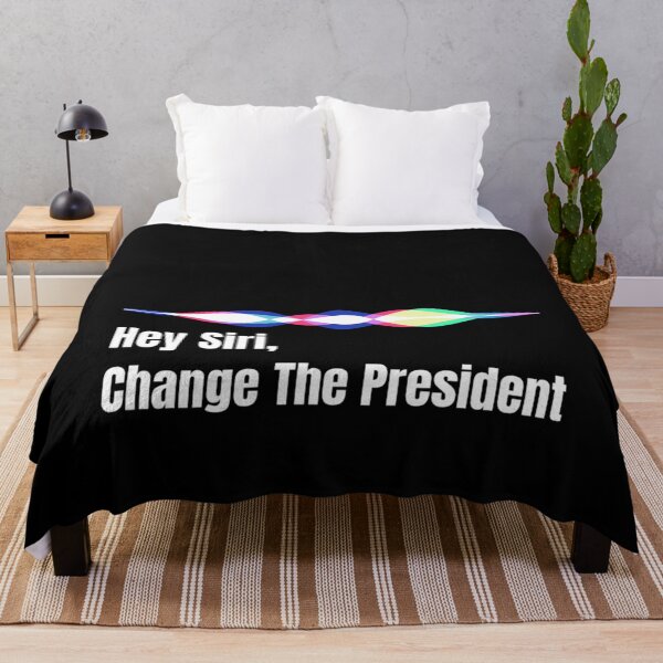 Item preview, Hey Siri Change The President Sarcastic Political Quote Minimalist Typography Art designed and sold by River Silva.