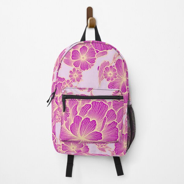 Item preview, Lucie – Baroque Floral Pattern Pink & Gold designed and sold by Le royaume des fleurs.