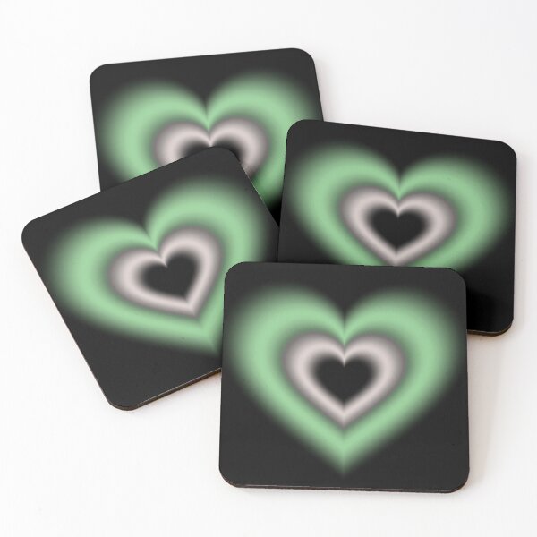 Item preview, Green and light orange blurry hearts designed and sold by serenebookworm.