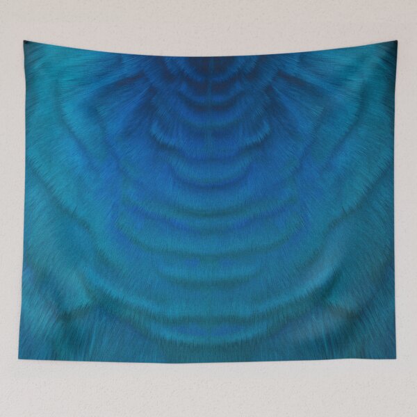 Item preview, Hypnotic Blue Vortex - Teal Radial Fur Texture Abstract Art designed and sold by Midnight Veil Designs.