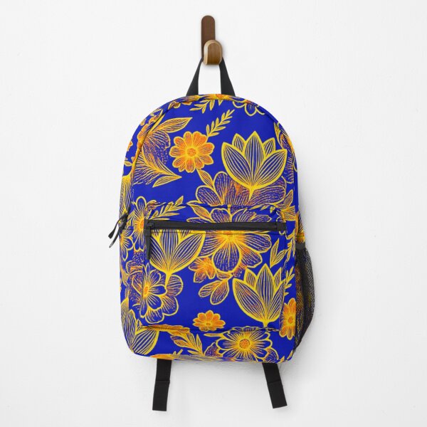 Item preview, Chelsy – Blue & Gold Baroque Floral Pattern designed and sold by Le royaume des fleurs.