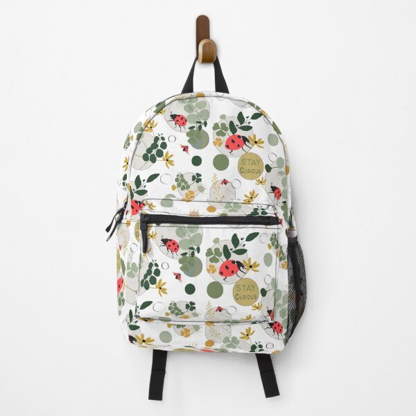 Item preview, Stay Curious Ladybug Cute Botanical Pattern designed and sold by Vibria Pattern Studio.
