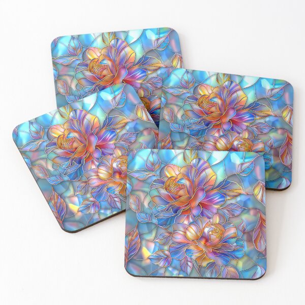 Item preview, Stained Glass Roses Artwork designed and sold by MargaretWiktor.