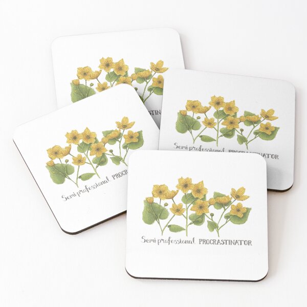 Item preview, Semi-Professional Procrastinator Yellow Florals  designed and sold by NaughtyFlorals.
