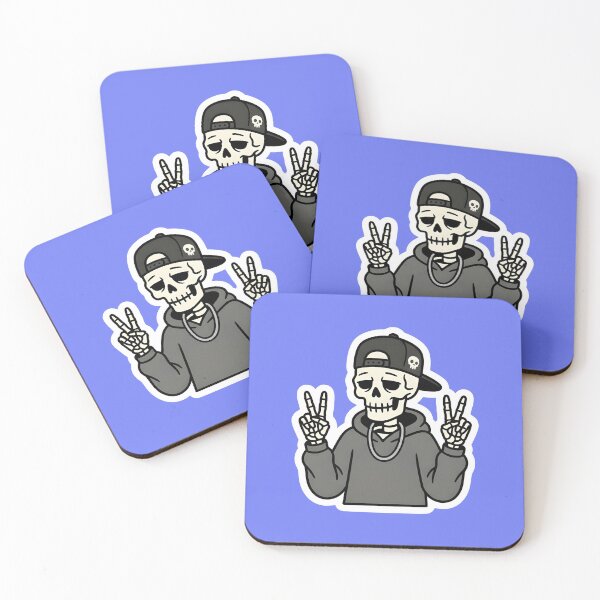 Item preview, Cool Skeleton Streetwear Sticker PNG, Hip Hop Skull Hoodie Peace Sign Design, Swag Skeleton Art, Trendy Stylish Friend designed and sold by Raw Tigers.