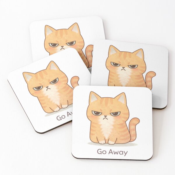 Item preview, Go Away Cat | Cute Kawaii Aesthetic | Grumpy Mood Design designed and sold by The Mood Index.