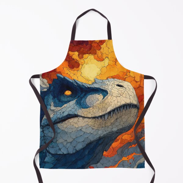 Item preview, Dinosaur 4 - Fiery Blue T-Rex Dinosaur Portrait designed and sold by NikaNavi.
