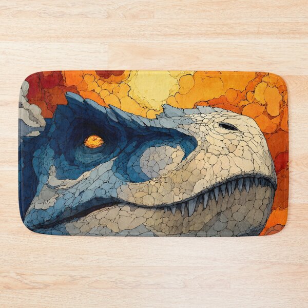 Item preview, Dinosaur 4 - Fiery Blue T-Rex Dinosaur Portrait designed and sold by NikaNavi.