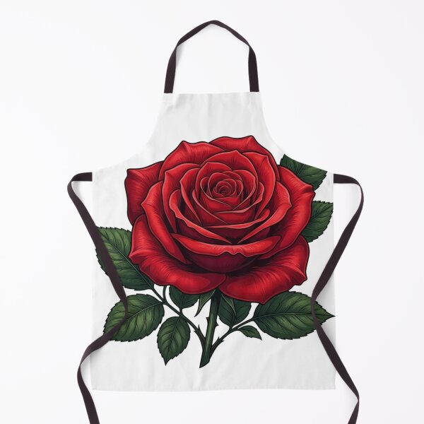 Item preview, Vibrant Crimson Rose Illustration - Classic Red Botanical Art designed and sold by Golden Threads Studio.