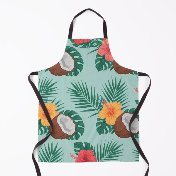 Item preview, Seamless Tropical Pattern | Coconut and Hibiscus Flowers Design designed and sold by LoomisDreams.