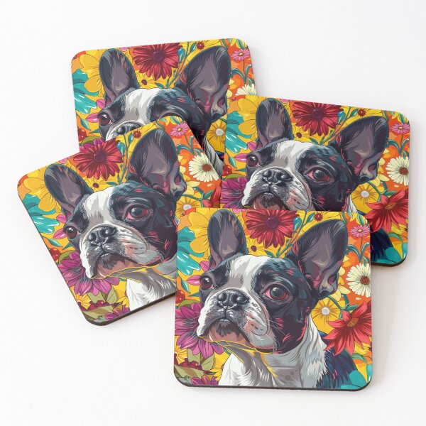 Item preview, Flower power Boston Terrier  designed and sold by MendaciousMina.