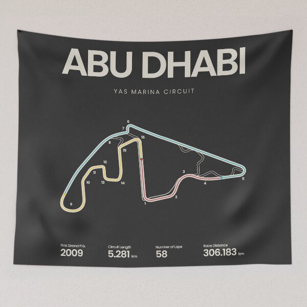 Item preview, Abu Dhabi Yas Marina Circuit | UAE Grand Prix Motorsports Circuit Map designed and sold by aio.