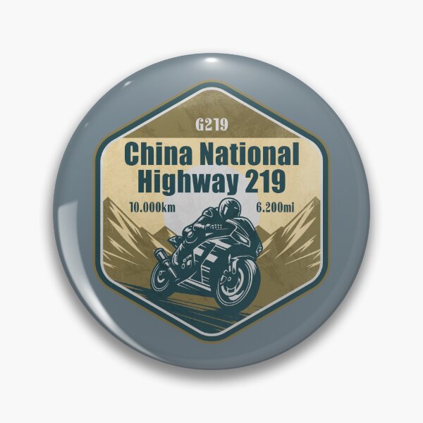 Item preview, G219 Highway Kunlun China Biker Badge designed and sold by CynthiaGraphics.