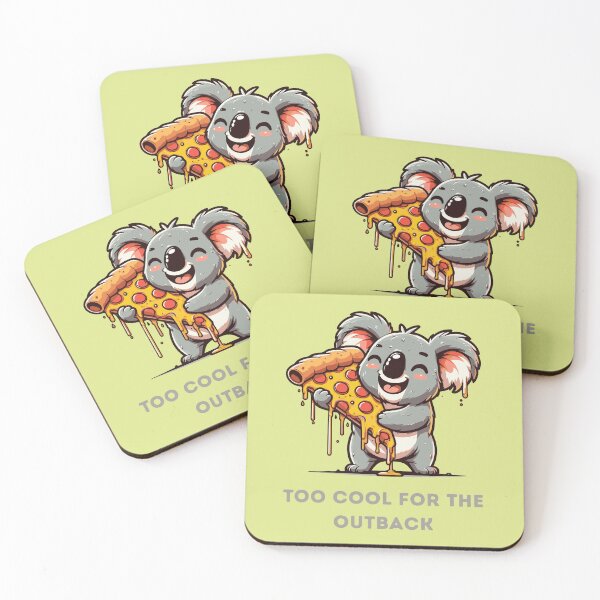 Item preview, Too Cool For The Outback Koala With Pizza Wildlife Adventures in Australia: Meet the Koala  designed and sold by MalwasBasket.