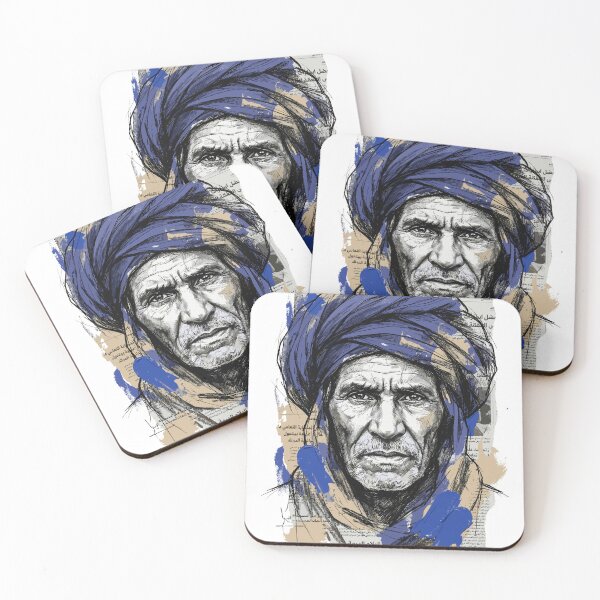 Item preview, Portrait of a Berber Man in a Blue Turban (Collage) designed and sold by Honu2025.