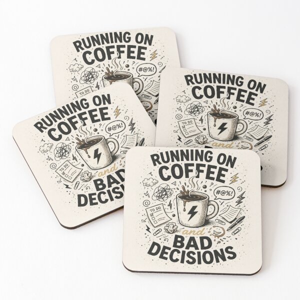 Item preview, Running on Coffee & Bad Decision T-Shirt designed and sold by MyseryInk Shop.