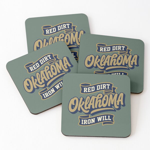 Item preview, Vintage Oklahoma Red Dirt Iron Will Retro Vector Lettering Art designed and sold by Cozy-Old-Pub.