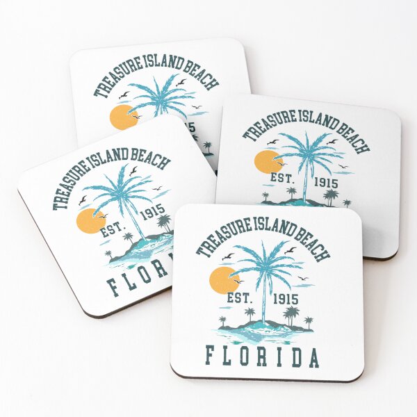 Item preview, Treasure Island Beach Florida Palm Tree Sunset Retro Distressed Vacation Souvenir designed and sold by Chaya Reid.