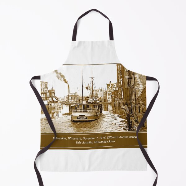 Item preview, Milwaukee, Wisconsin, 1915, Kilbourn Avenue Bridge, Ship Arcadia, Milwaukee River designed and sold by AMacGPhilly.
