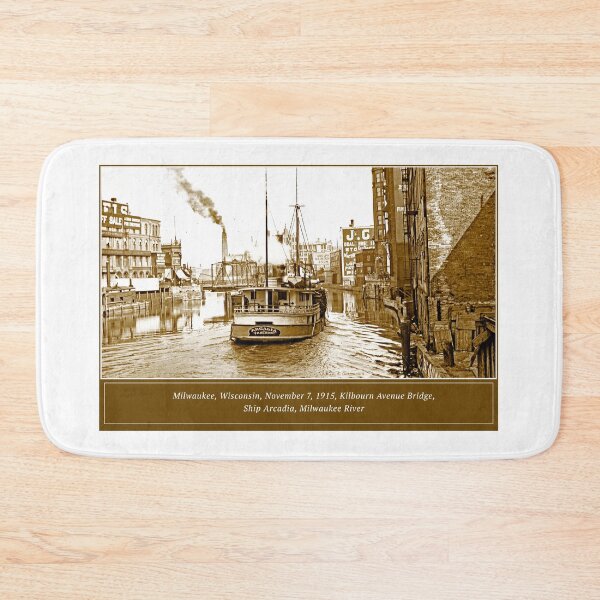 Item preview, Milwaukee, Wisconsin, 1915, Kilbourn Avenue Bridge, Ship Arcadia, Milwaukee River  designed and sold by AMacGPhilly.