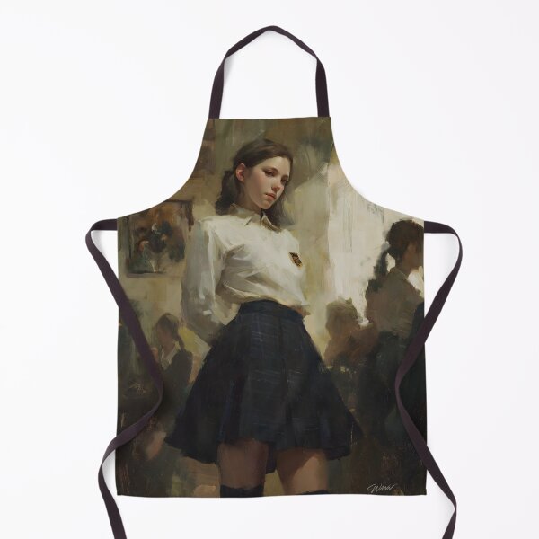 Item preview, Moody Oil Painting School Girl Art Print, European Academy Portrait, Painterly Wall Decor, Cinematic Aesthetic Poster designed and sold by ATOMIC 60.