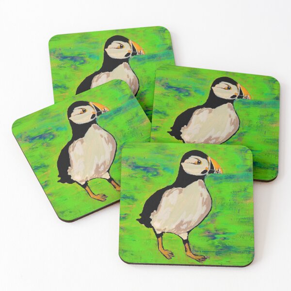 Item preview, Atlantic Puffin Art: Endangered Bird Wildlife Painting designed and sold by LucilleErebus.