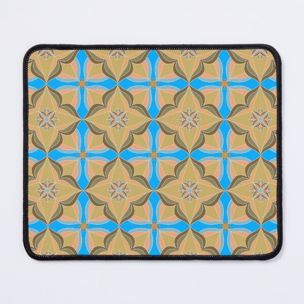 Item preview, Oriental Floral Tile Pattern in Blue and Khaki designed and sold by anamariafischer.