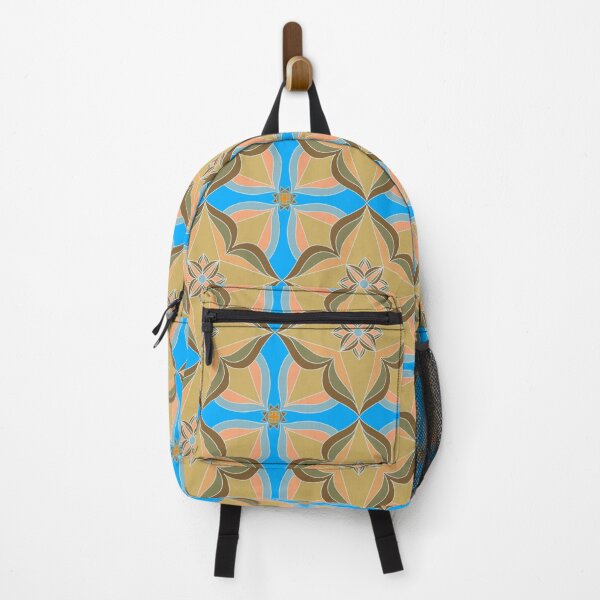 Item preview, Oriental Floral Tile Pattern in Blue and Khaki designed and sold by anamariafischer.