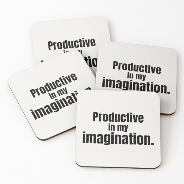 Item preview, Relatable Humor Typography Design – Productive in My Imagination Funny Quote designed and sold by ArtivaNest.