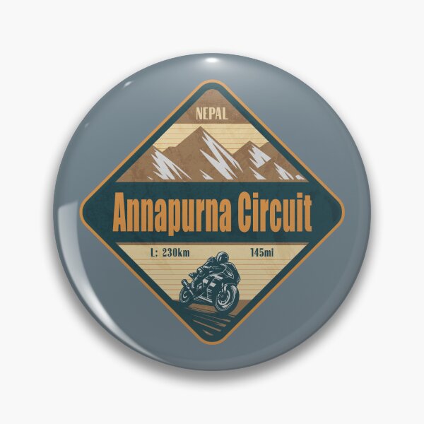 Item preview, Annapurna Circuit Himalaya Nepal Biker Badge designed and sold by CynthiaGraphics.