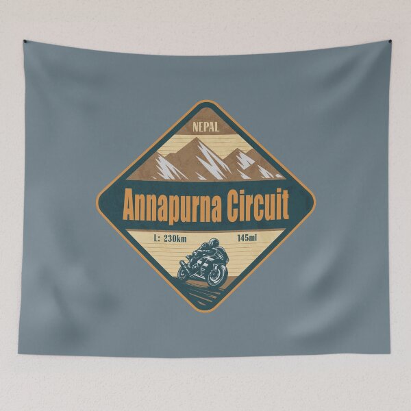 Item preview, Annapurna Circuit Himalaya Nepal Biker Badge designed and sold by CynthiaGraphics.