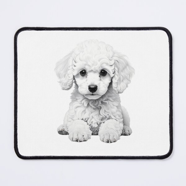 Item preview, Adorable White Poodle Puppy Portrait designed and sold by SabraDD.